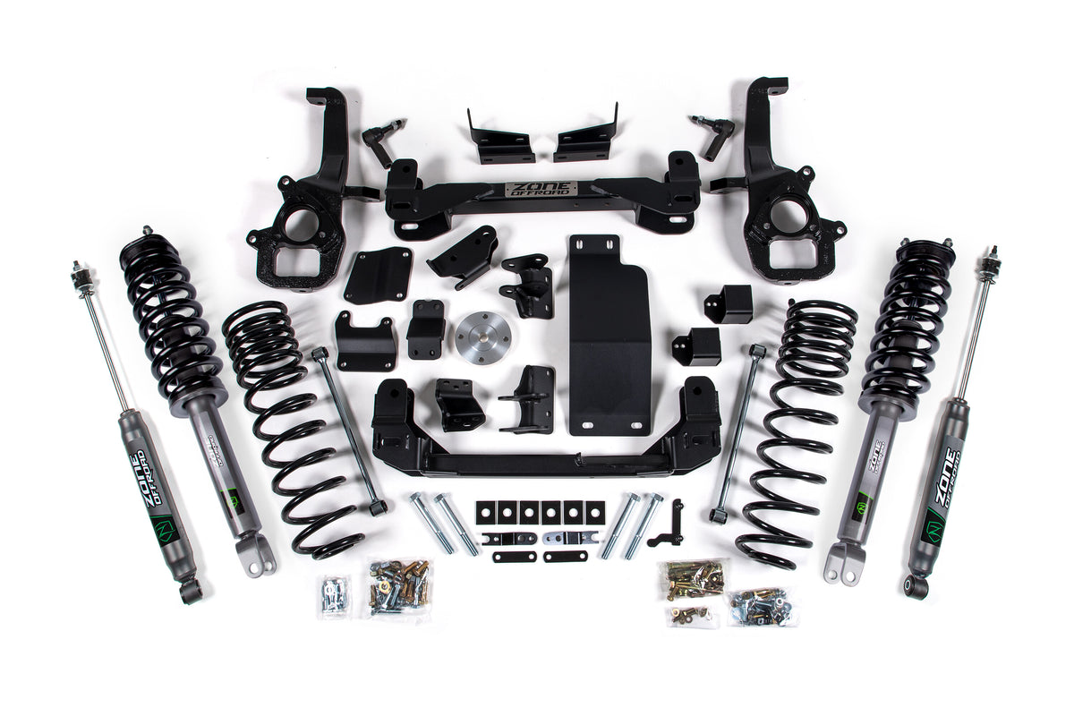 20-23 RAM 1500 4WD 6 Inch Front 5 Inch Rear Lift Kit With OE 22in Wheels Fox Shocks Zone Offroad
