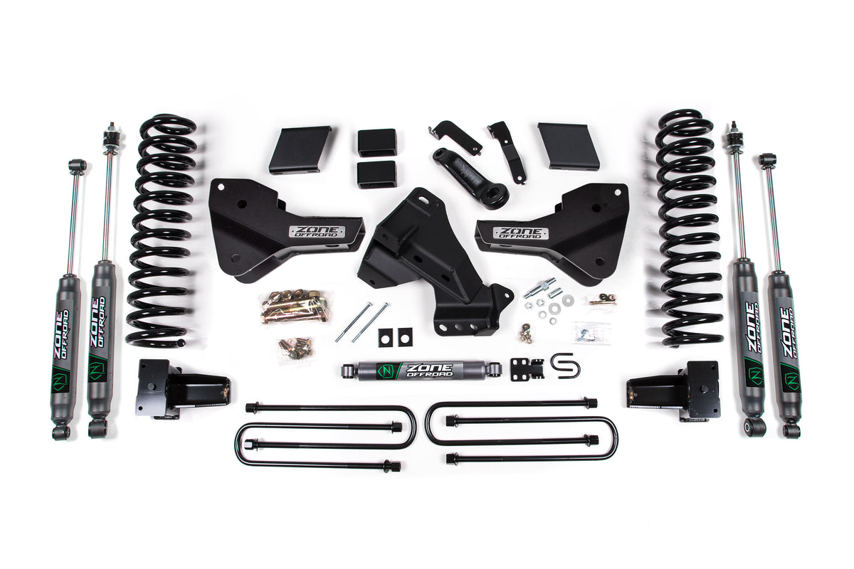 23-25 Ford F350 DRW 4WD 5 Inch Radius Arm Drop Suspension Lift Kit, 3 Inch Rear, Block, Diesel - Nitro Front And Rear Shocks Zone Offroad