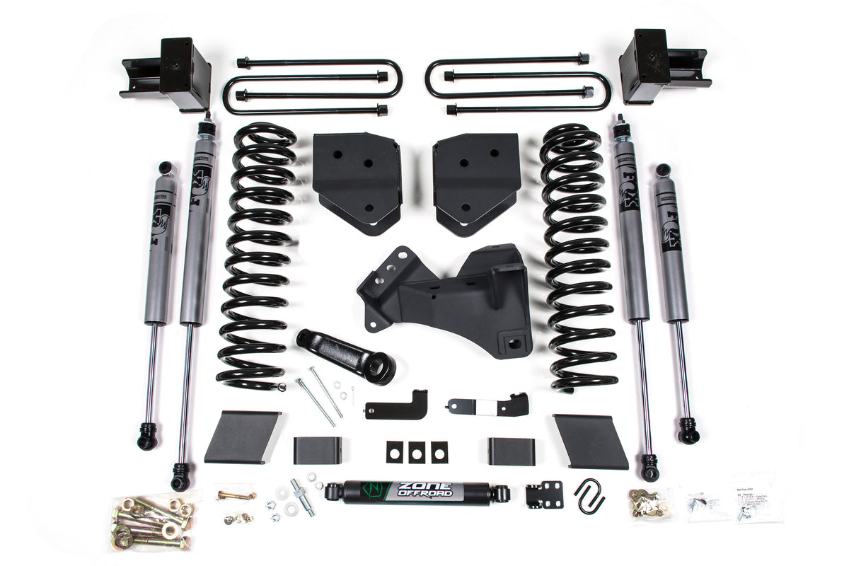 17-19 Ford F-250/350 Super Duty 4 Inch Lift Kit Diesel Fox Shocks Zone Offroad