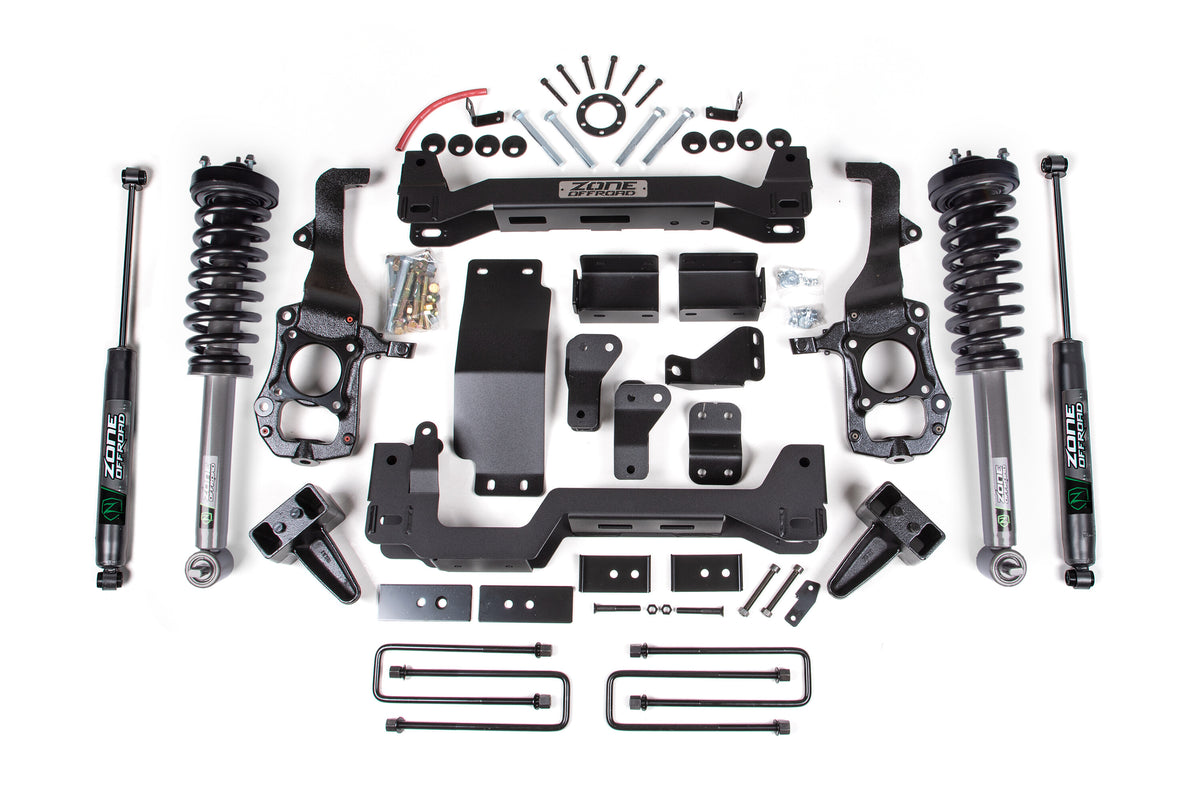 21-24 Ford F-150 6 Inch Front 4 Inch Rear Lift Kit Fox Adventure Shocks Zone Offroad