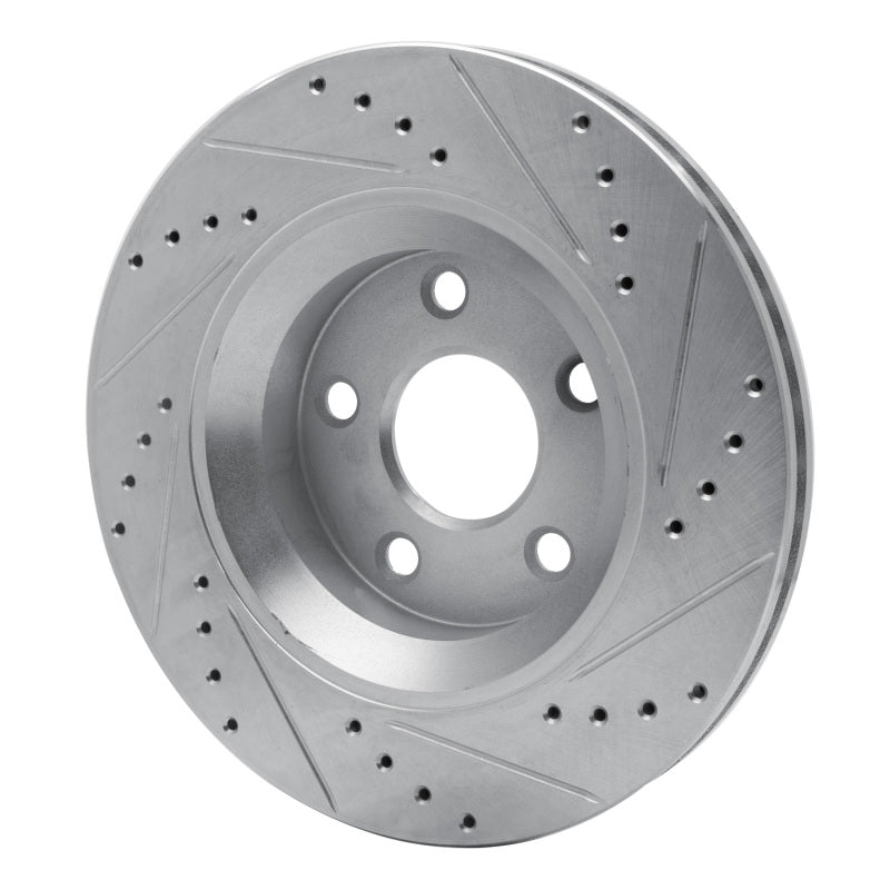 R1 12-18 Jeep Wrangler Front Left Drilled & Slotted Silver Brake Rotor