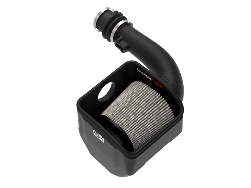 afe Magnum FORCE Open Element Intake for Nissan Patrol Y61, designed for L6-4.8L engines, showcasing a sleek black intake tube and filter.