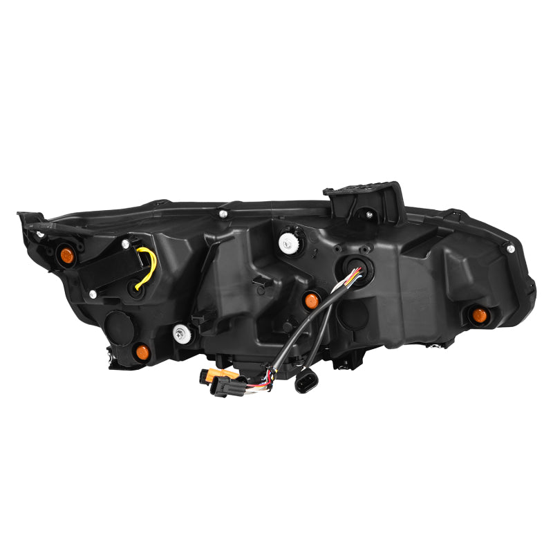 AlphaRex NOVA-Series LED projector headlights for 2016-2021 Honda Civic, featuring black housing and sequential signals.