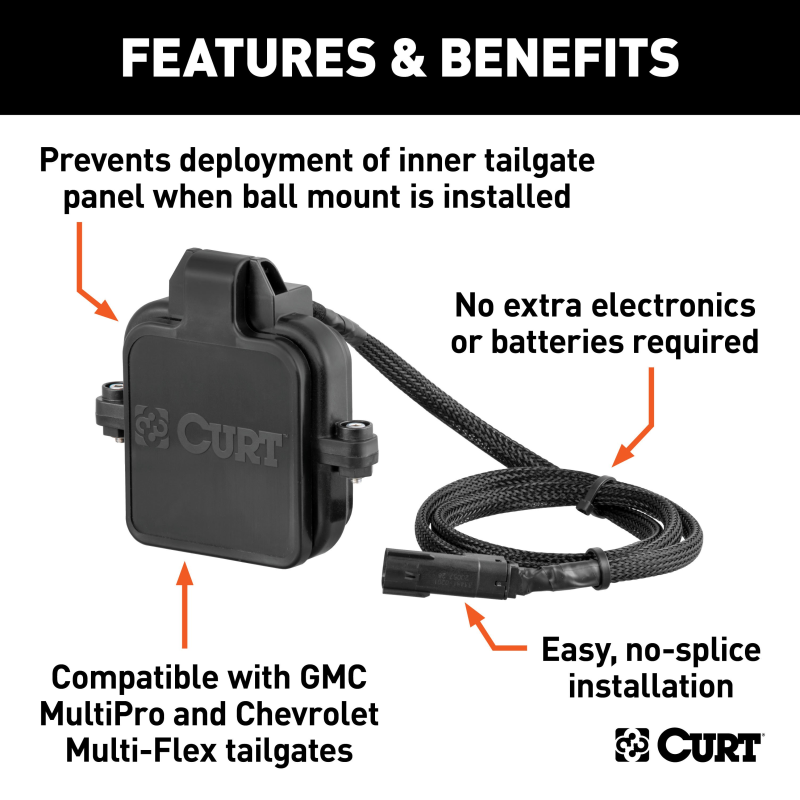 CURT Protective MultiPro / Multi-Flex Tailgate Sensor with 2-1/2 Model 58268