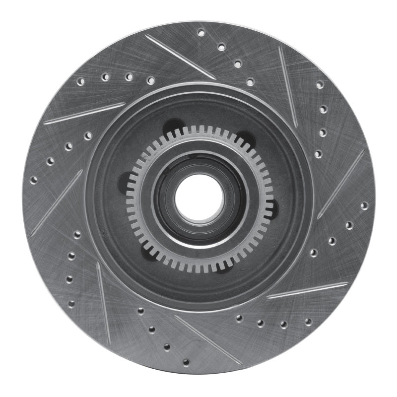 R1 04-08 Ford F-150 RWD Front Left Drilled & Slotted Silver Brake Rotor