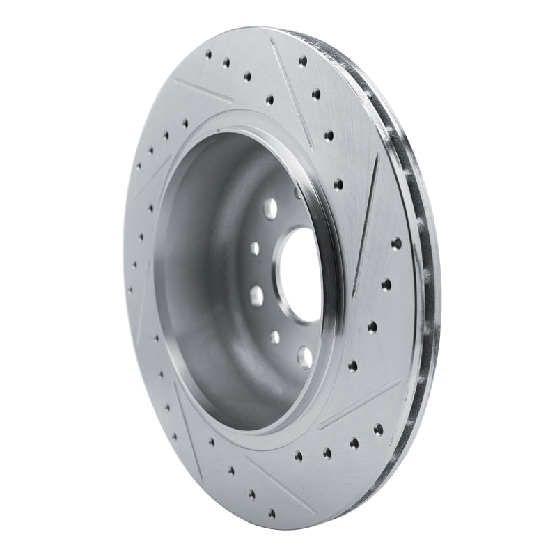 R1 20-25 Jeep Wrangler Rear Left Drilled & Slotted Silver Brake Rotor