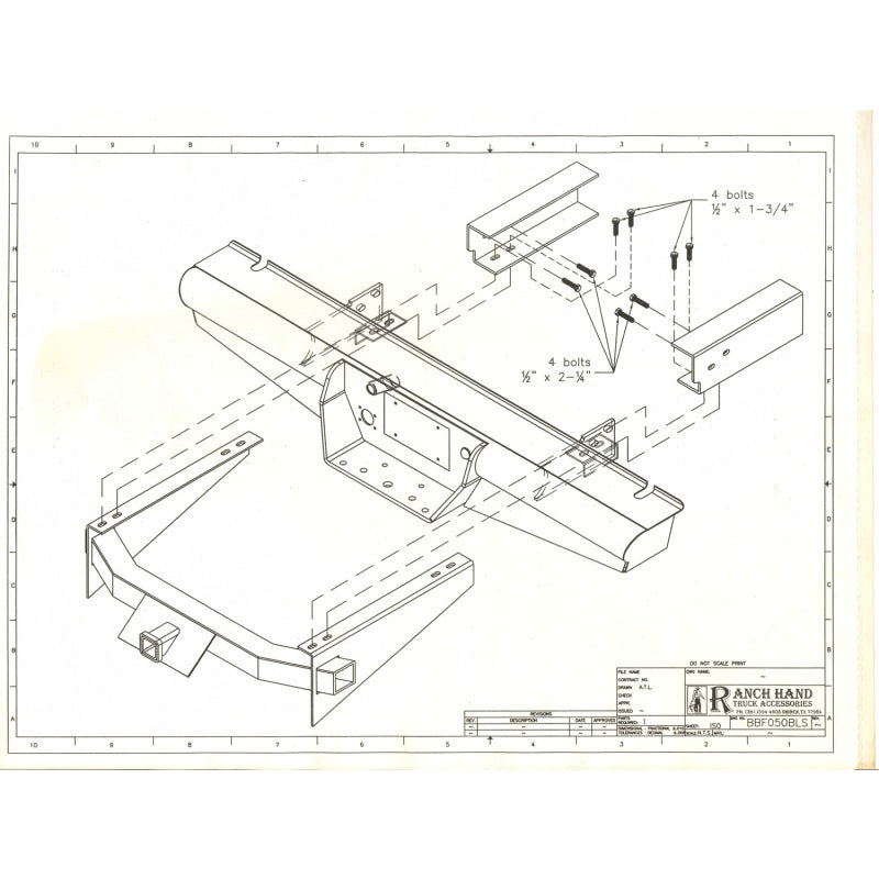 Ranch Hand Legend Series Rear Bumper Fits Select 99-07 Ford Super Duty F-250/F-350 Model BBF050BLL