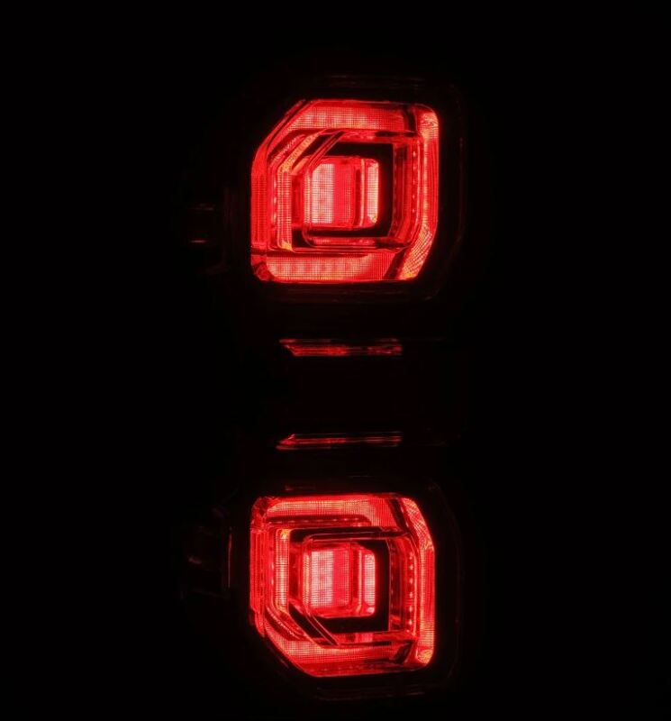 AlphaRex Nova-Series LED tail lights for 2021-2024 Ford Bronco, featuring a sleek black design and bright red illumination.