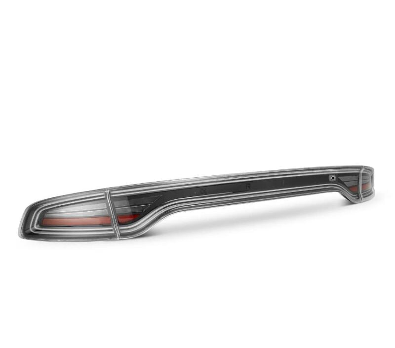 AlphaRex NOVA-Series black prismatic LED tail lights for 2015-2023 Dodge Charger, enhancing visibility and style.