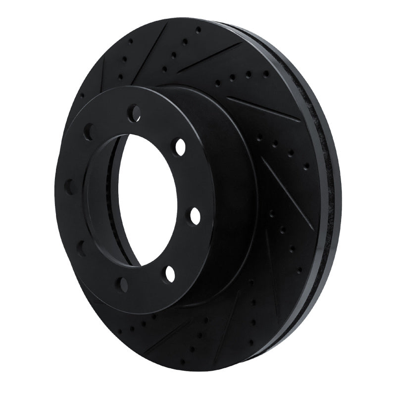 R1 12-25 Ford F-350 Super Duty 4WD Front Left Drilled & Slotted Black Brake Rotor