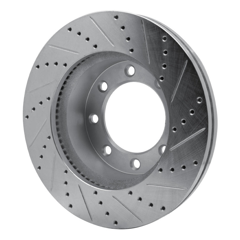 R1 2012-2025 Ford F-350 Super Duty 4WD Front Left Drilled & Slotted Silver Brake Rotor