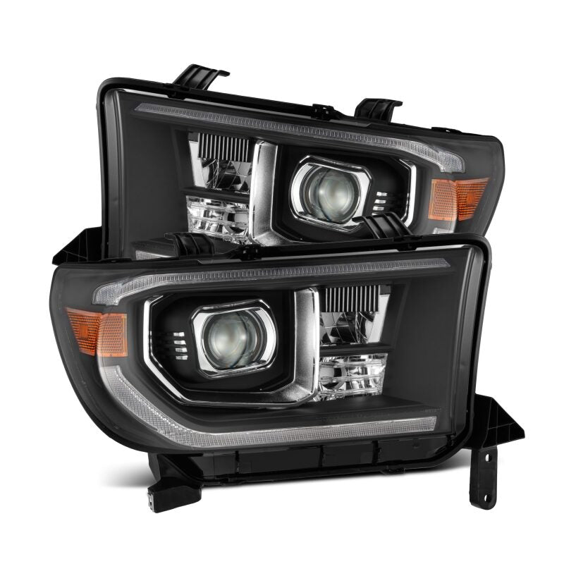 AlphaRex LUXX-Series LED projector headlights for 2007-2013 Toyota Tundra and 2008-2017 Sequoia in black finish.