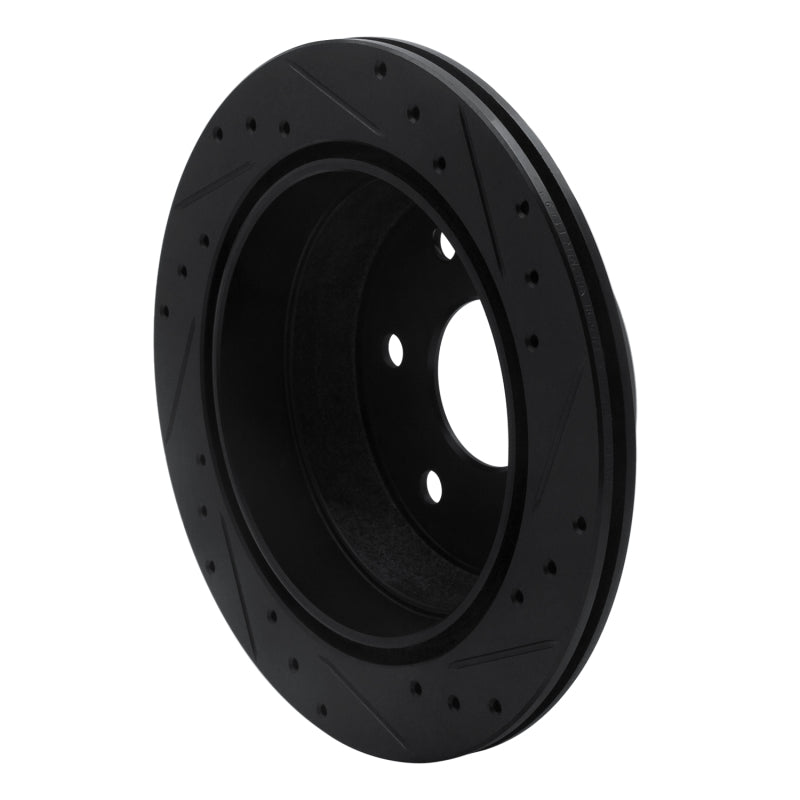 R1 99-07 Chevrolet AVALANCHE 1500 Rear Left Drilled & Slotted Black Brake Rotor