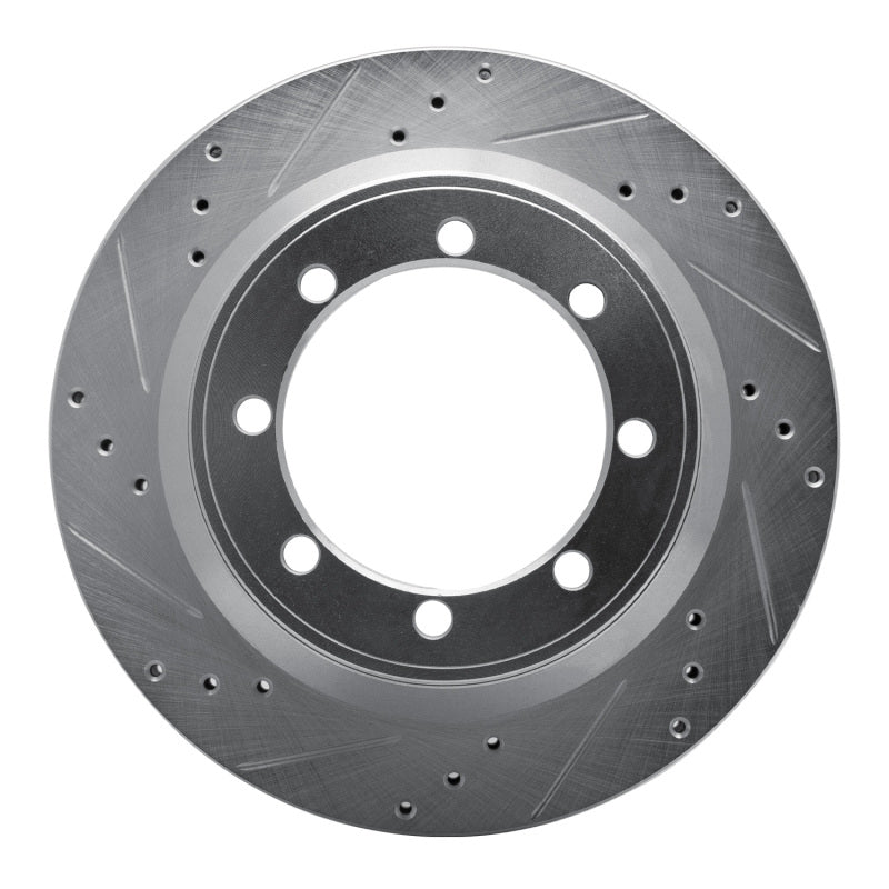 R1 99-04 Ford F-350 Super Duty 4WD Rear Left Drilled & Slotted Silver Brake Rotor