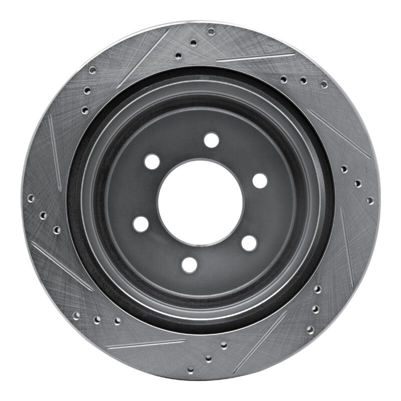 R1 04-11 Ford F-150 RWD Rear Right Drilled & Slotted Silver Brake Rotor