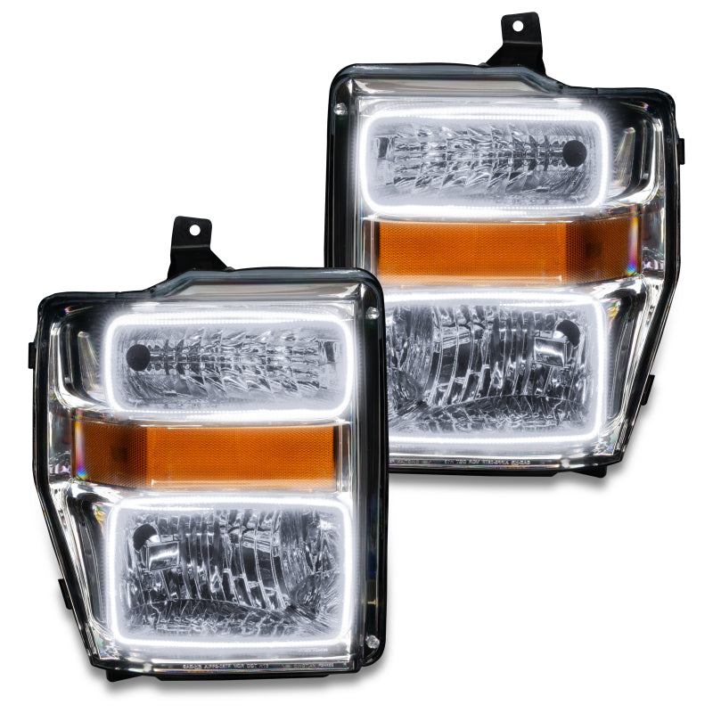 Oracle 08-10 Ford F250 Pre-Assembled Halo Headlights - Chrome Housing - w/ 2.0 Controller