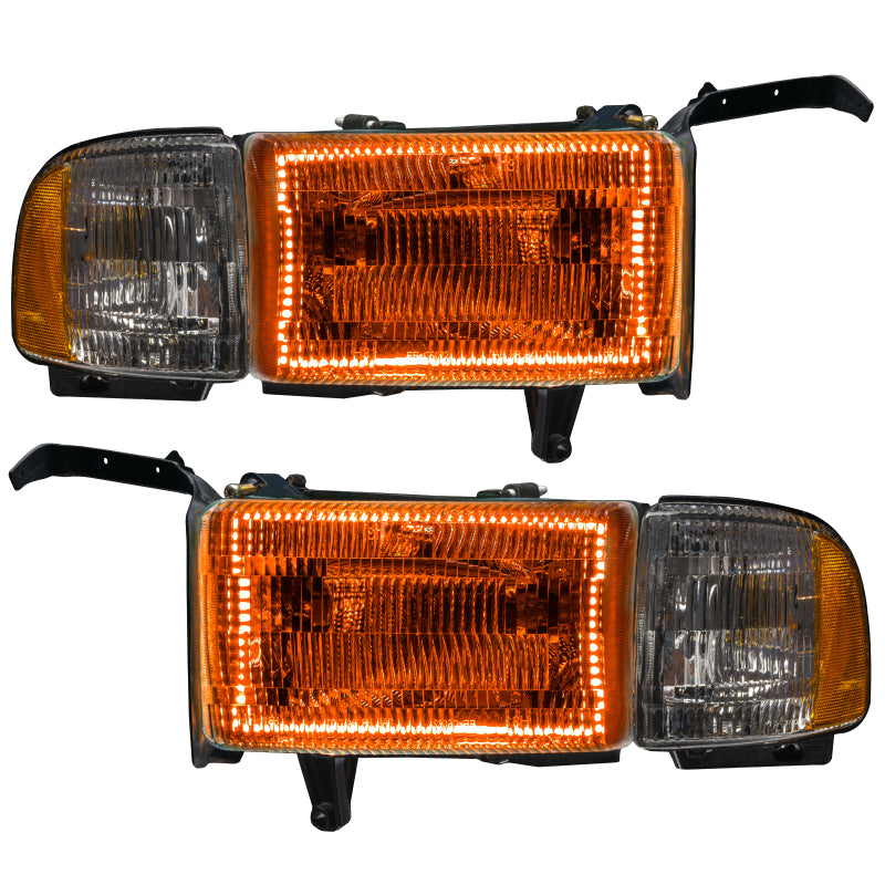 Oracle 94-02 Dodge Ram Pre-Assembled Halo Headlights - ColorSHIFT w/o Controller
