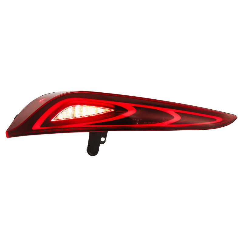 AlphaRex LUXX-Series FT-1 Style LED tail light for 20-24 Toyota Supra, featuring a sleek red design for enhanced visibility.