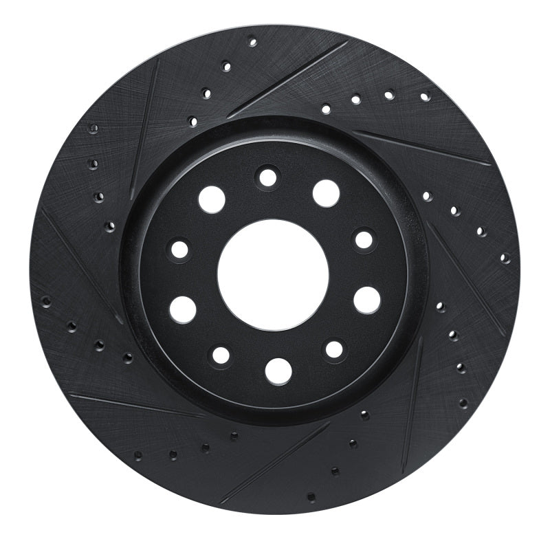 R1 18-25 Jeep Gladiator Front Left Drilled & Slotted Black Brake Rotor