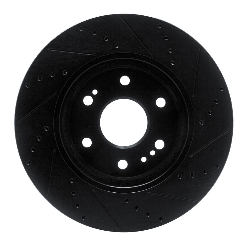 R1 2019-2026 Cadillac Escalade ESV Front Left Drilled & Slotted Black Brake Rotor