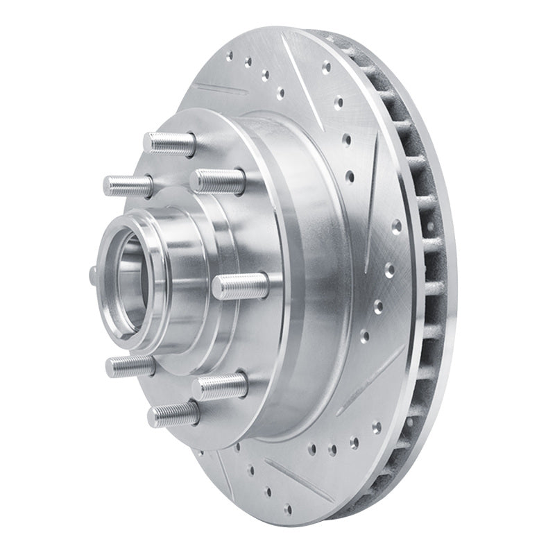 R1 92-02 Chevrolet C1500 Suburban Front Right Drilled & Slotted Silver Brake Rotor