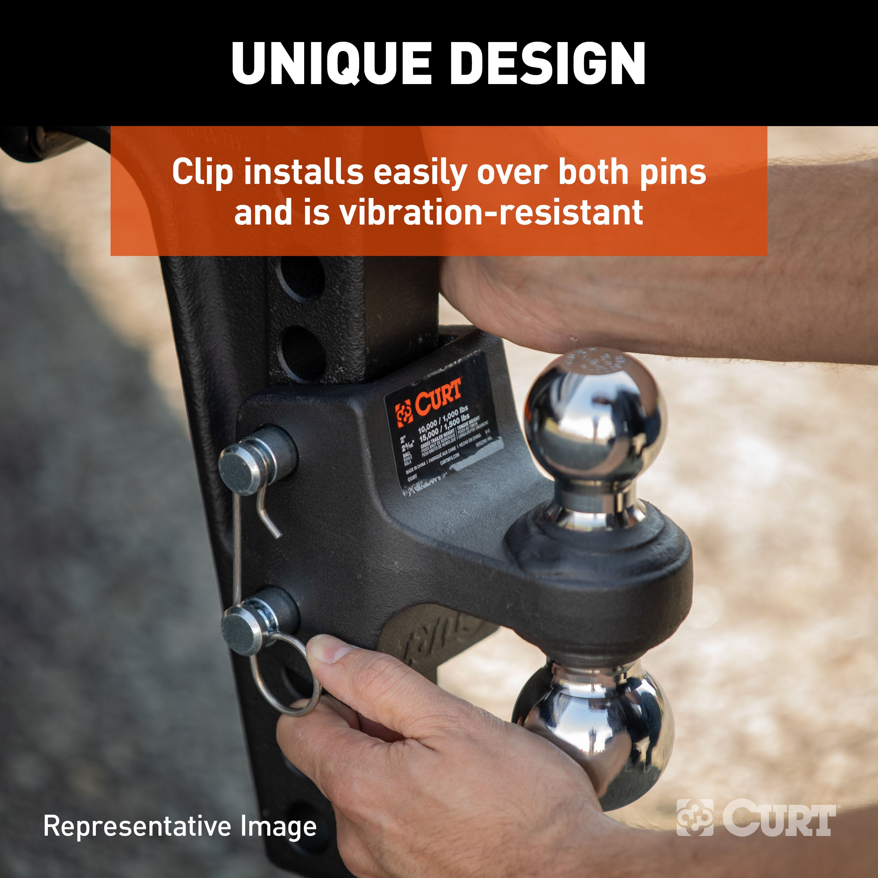 CURT HD Deep-Drop Adjustable Trailer Hitch Ball Mount with Dual Ball, 2-1/2" Shank, Up to 20,000 lbs Model 45939