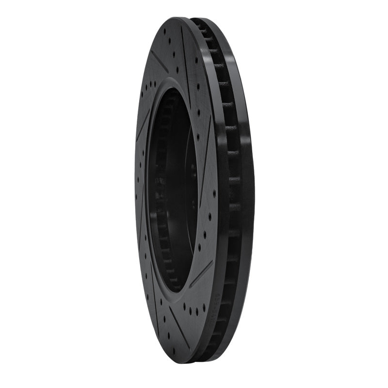 R1 09-09 Ford F-150 4WD Front Left Drilled & Slotted Black Brake Rotor
