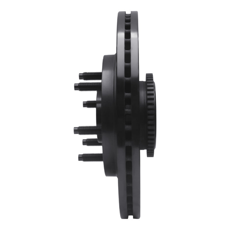 R1 04-08 Ford F-150 RWD Front Right Drilled & Slotted Black Brake Rotor