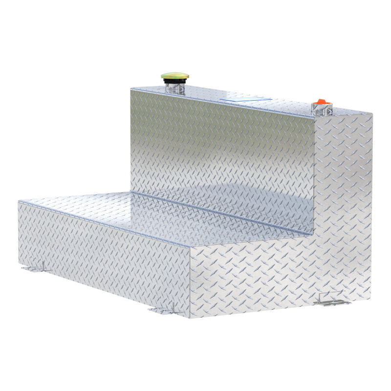 UWS Bright Aluminum 75-Gallon L-Shaped Aluminum Transfer Tank Model TT-75-L-T-P
