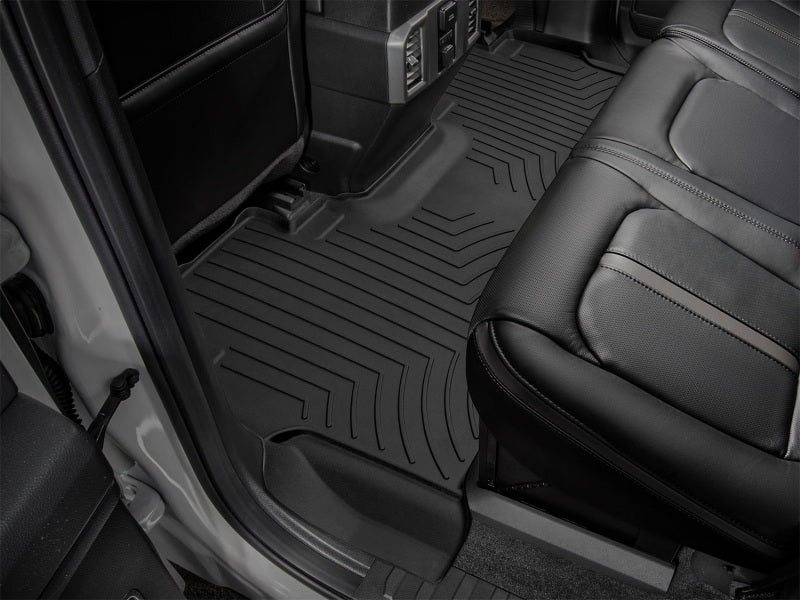 WeatherTech 2017+ Ford F-250/F-350/F-450/F-550 Crew Cab Rear FloorLiner HP - Black