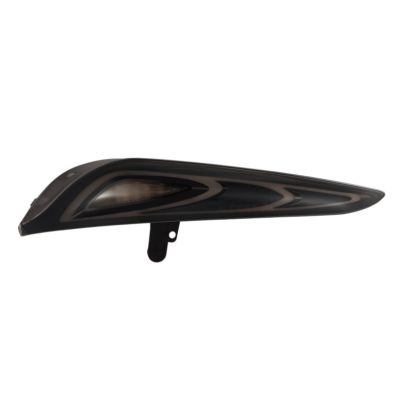 AlphaRex LUXX-Series FT-1 Style LED tail light for 20-24 Toyota Supra in Alpha-Black finish, featuring a sleek design.