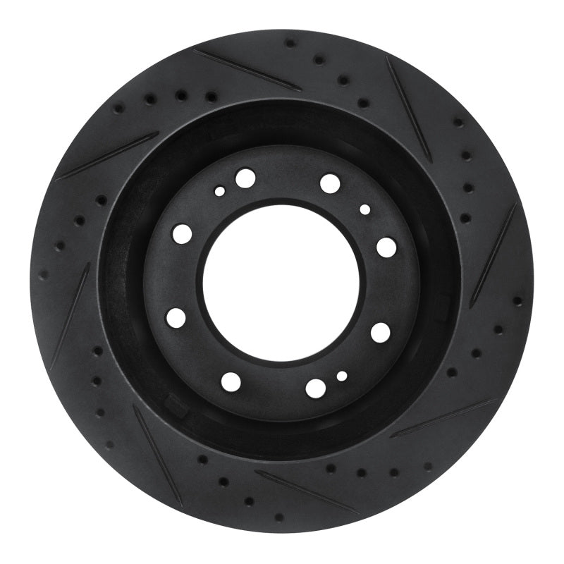 R1 11-25 Chevrolet Suburban 3500 HD Front Left Drilled & Slotted Black Brake Rotor