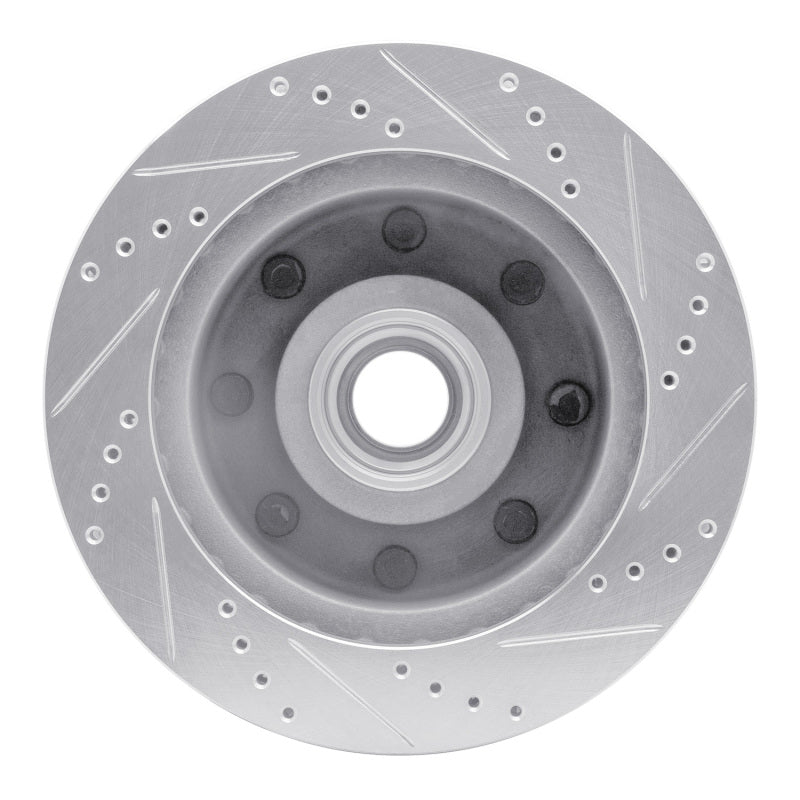 R1 99-02 Ford F-350 Super Duty 2WD Front Left Drilled & Slotted Silver Brake Rotor