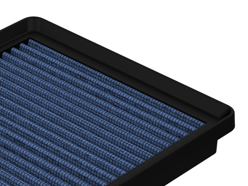 Afe Magnum FLOW OE replacement air filter designed for Hyundai Santa Fe models from 2017 to 2020, featuring a blue filter media.