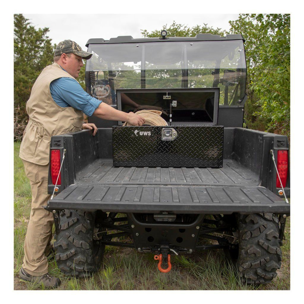 UWS Gloss Black Aluminum ATV Tool Box Model ATV-BLK