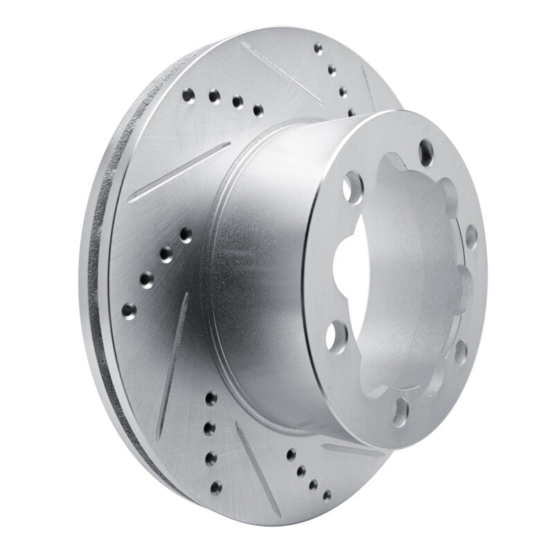 R1 2006-2025 American Coach Patriot Rear Right Drilled & Slotted Silver Brake Rotor