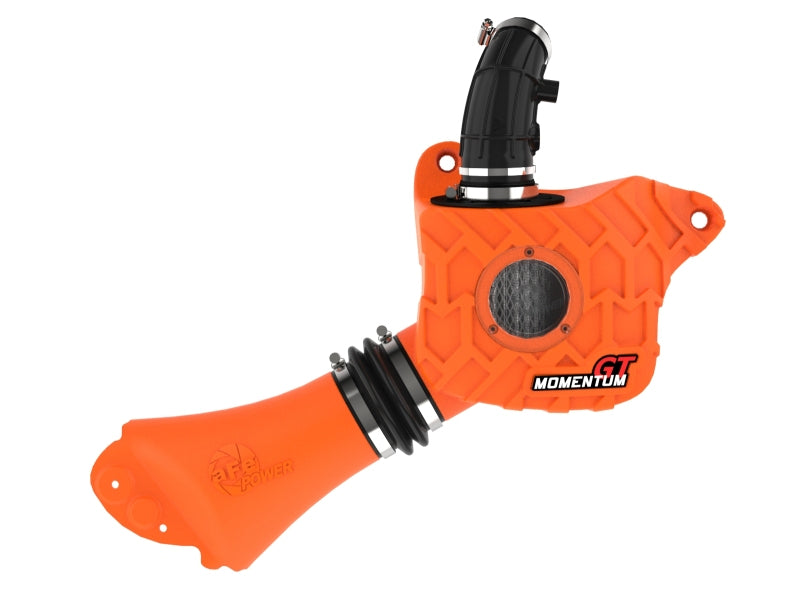 afe Momentum Sealed Intake for Suzuki Jimny 2019-2025, featuring an orange housing and durable construction for enhanced performance.