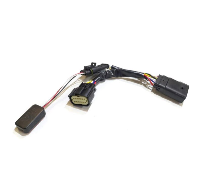 AlphaRex adapter harness for converting 2019-2022 Ram 2500 stock LED headlights to projector headlights.