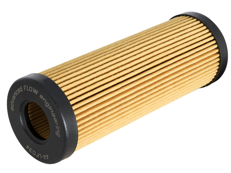 afe PROGUARD oil filter featuring a cylindrical design with pleated filter media for enhanced engine protection and performance.