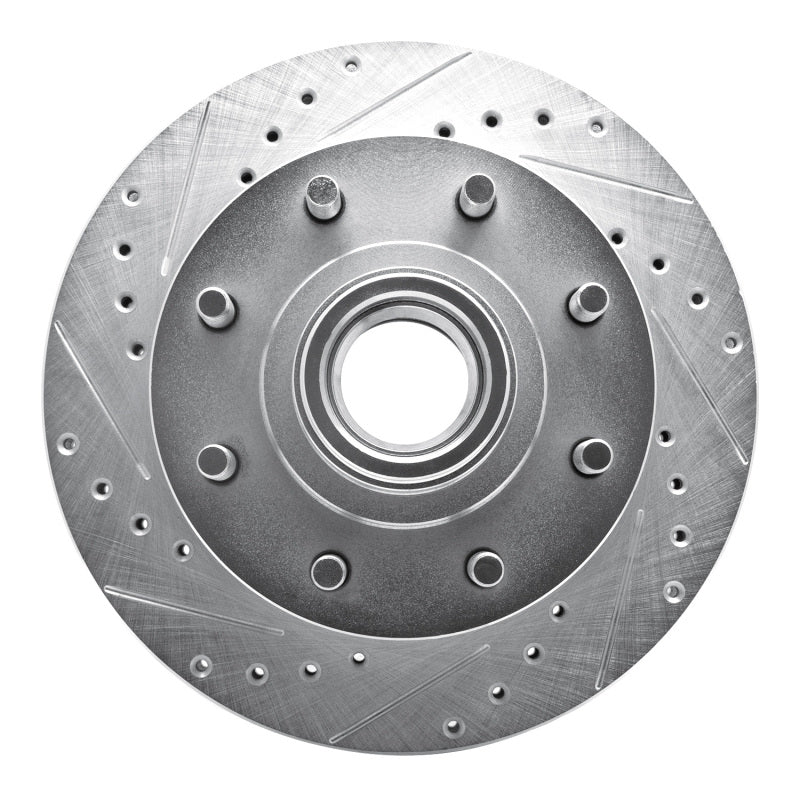 R1 92-02 Chevrolet Suburban 2500 Front Left Drilled & Slotted Silver Brake Rotor