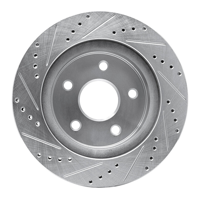 R1 02-24 Chrysler ASPEN Front Right Drilled & Slotted Silver Brake Rotor