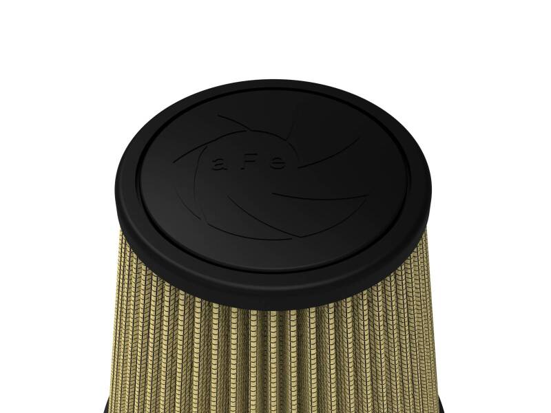 Universal aFe Magnum FLOW air filter with a black top and pleated filter media, designed for optimal airflow and performance.
