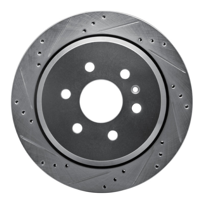 R1 15-20 Chevrolet Colorado Rear Left Drilled & Slotted Silver Brake Rotor