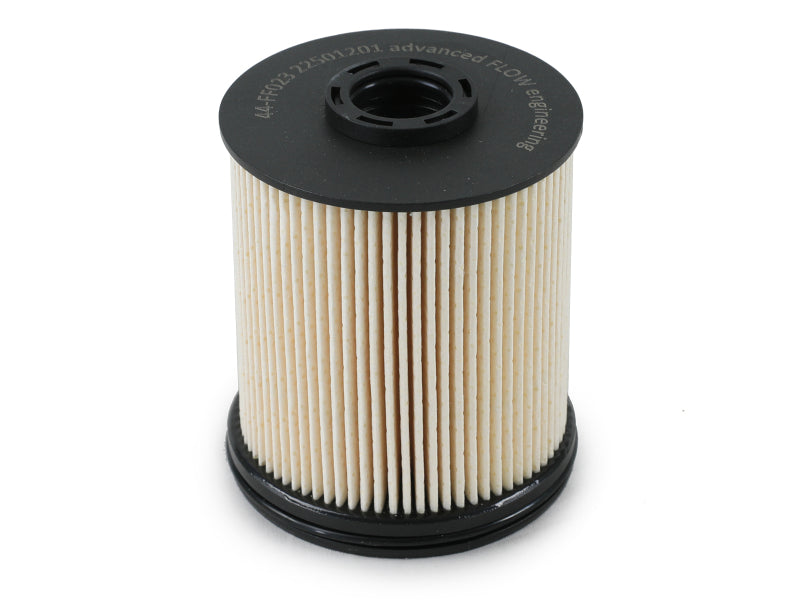 afe PROGUARD Filter Master Pack for GM Diesel Trucks 20-25 V8-6.6L L5P, featuring a cylindrical design with pleated filter media.