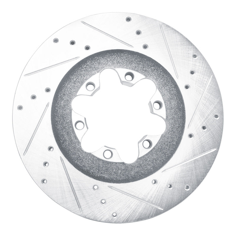 R1 09-12 Chevrolet Colorado Front Right Drilled & Slotted Silver Brake Rotor