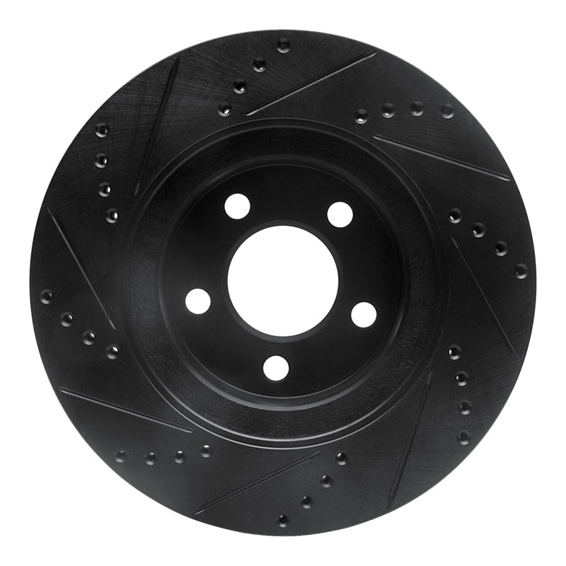 R1 01-11 Ford Explorer Sport Front Right Drilled & Slotted Black Brake Rotor