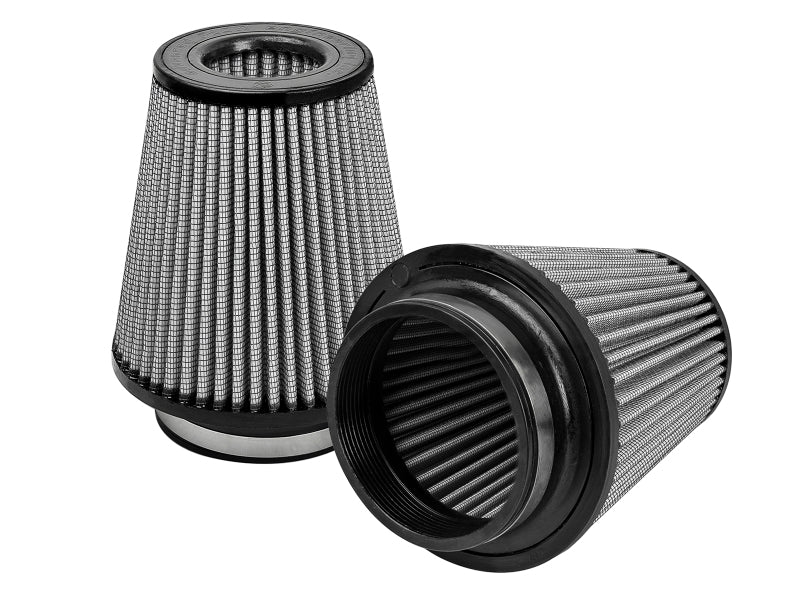 afe Magnum FORCE Intake Replacement Air Filter featuring an inverted design, measuring 4.5 inches front and back, 4.5 inches tall, and 7 inches high.