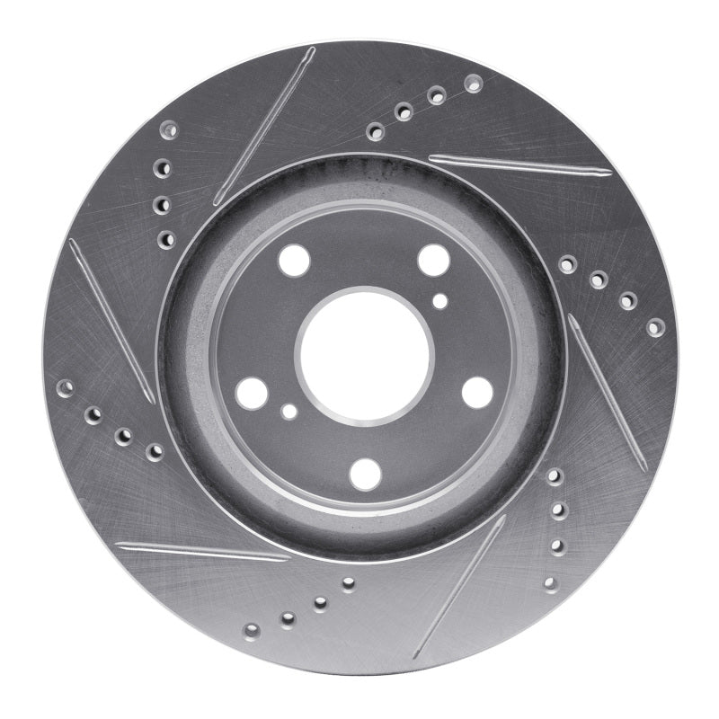 R1 18-25 Jeep Wrangler Front Right Drilled & Slotted Silver Brake Rotor