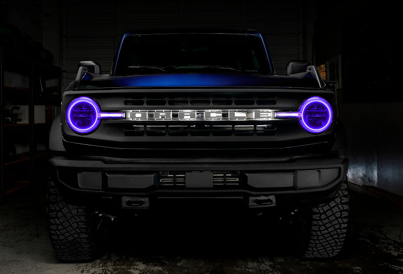 Oracle 21-22 Ford Bronco Headlight Halo Kit w/DRL Bar - Base Headlights -w/No Controller