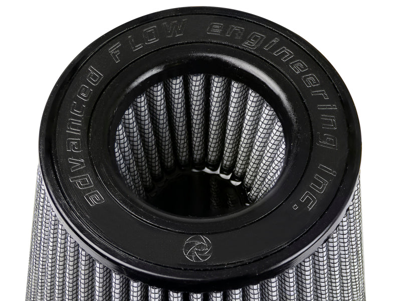 Afe Magnum FORCE intake replacement air filter featuring a black top and mesh design, measuring 4-1/2 inches by 7 inches.
